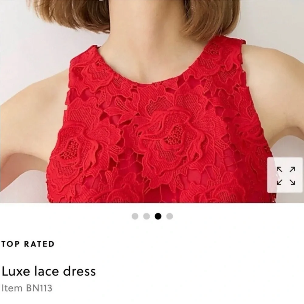 J. Crew NWT Luxe Lace Dress Red NWT 8
